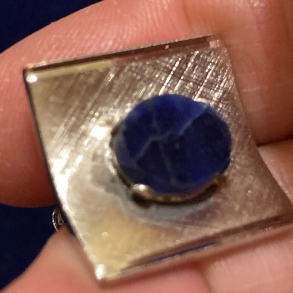 Vintage Dante silver tone and blue lapis cufflinks